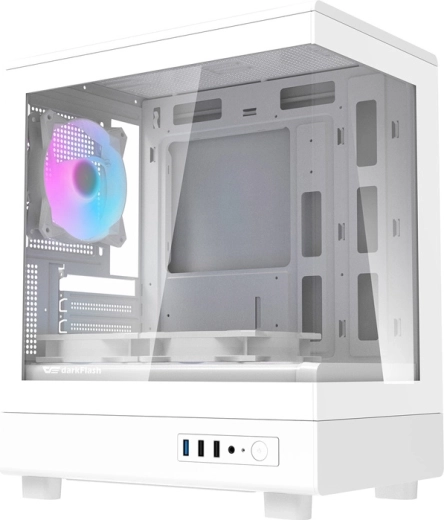 Boîtier PC DarkFlash DB330M Mini Tour (blanc) avec ventilateurs ARGB