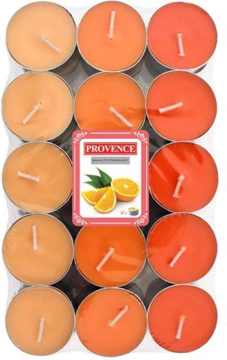 Bougies chauffe-plat parfumées Provence à l'orange 30 pièces