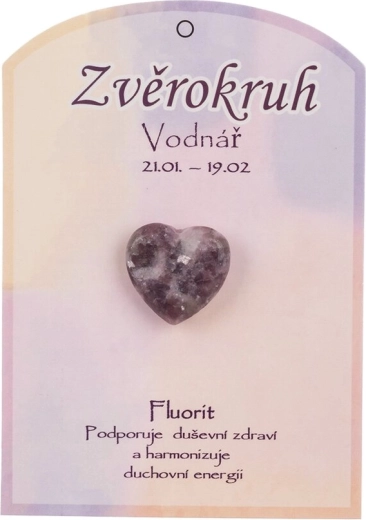 Cœur en fluorite pour le signe du Verseau