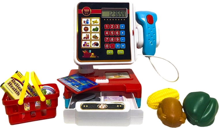 Caisse enregistreuse pour enfants avec lecteur et calculatrice - 1 pièce