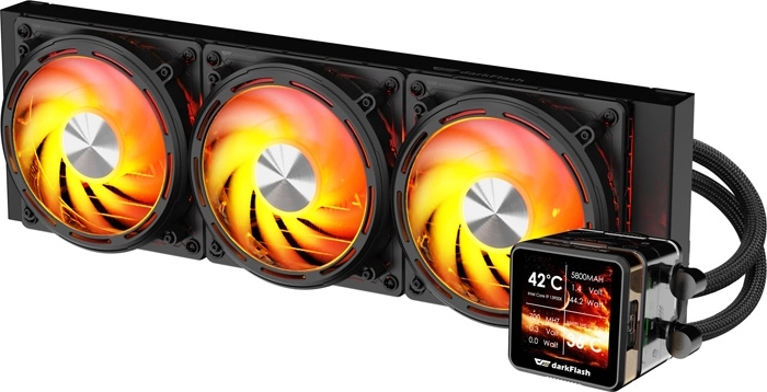 Refroidissement liquide CPU DarkFlash Explore DE360 360 mm avec écran IPS (noir)