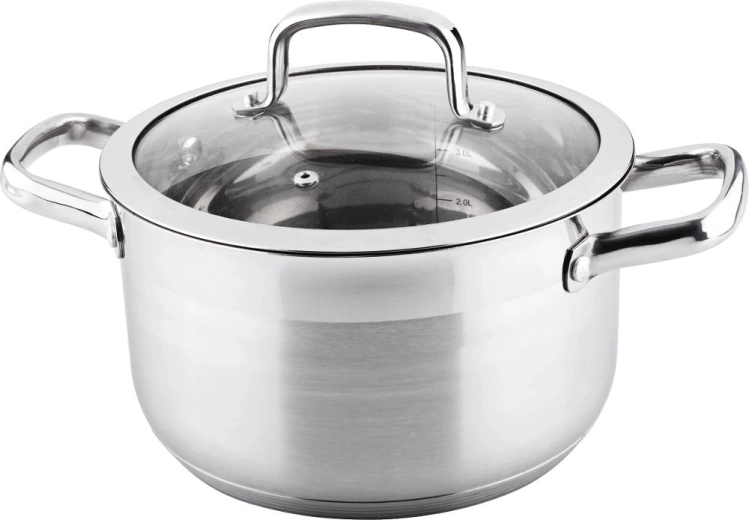 Marmite Lamart Prestige avec couvercle en verre, 4,6 l, 22 cm