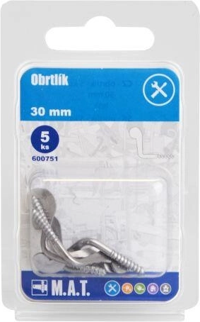 Crochet tournant 30 mm brillant – lot de 5 pièces