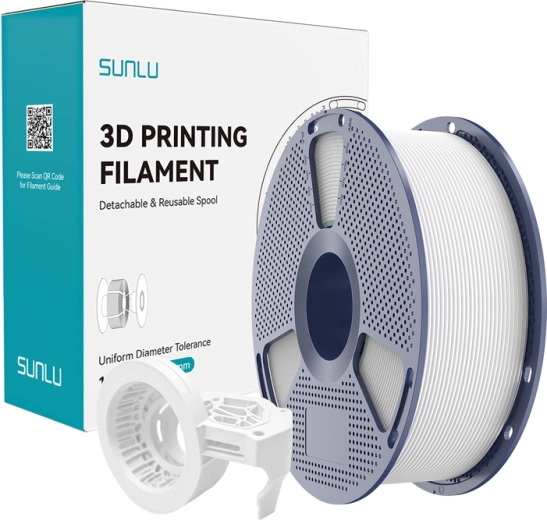 Filament mat haute vitesse Sunlu PETG – Blanc