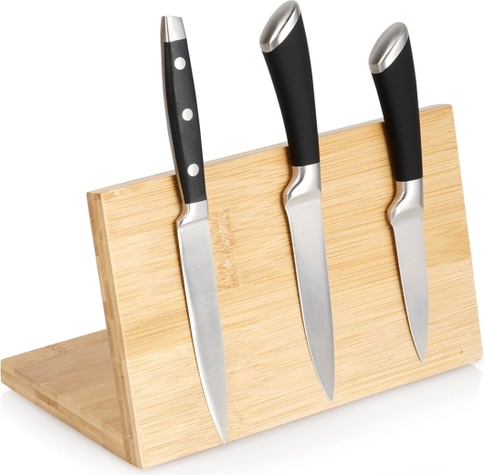 Support magnétique en bambou pour couteaux 25 × 14 × 15 cm