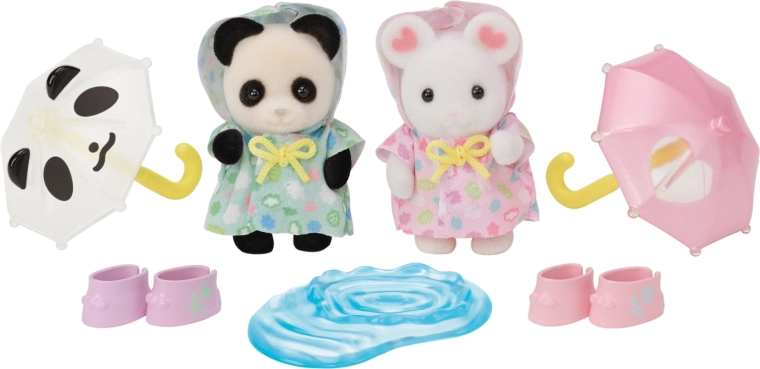 Sylvanian Families duo bébés promenade sous la pluie