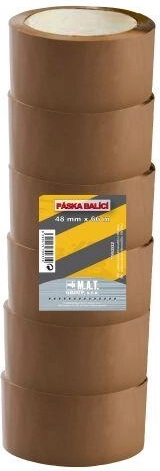 Ruban d’emballage 48 × 66 m brun, lot de 6 pièces