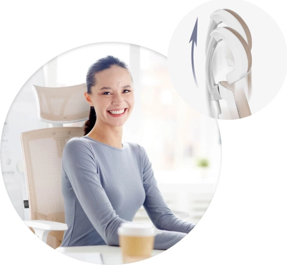 Appui-tête réglable et roulettes silencieuses caoutchoutées