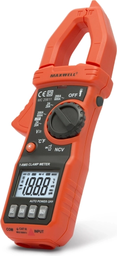 Multimètre numérique à pince MAXWELL True RMS CA 600 A avec LPF