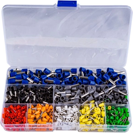 Kit d’embouts de sertissage isolés pour conducteurs avec organiseur – 800 pcs