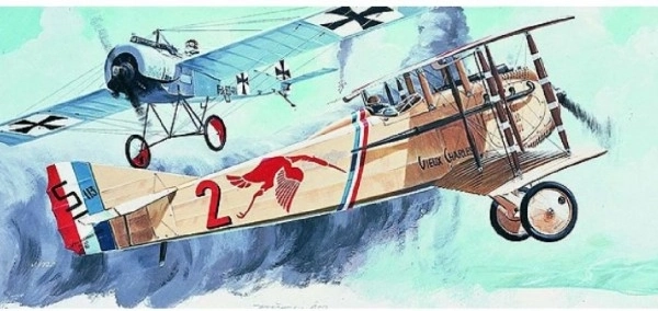 Maquette Spad S.8 de 15,4 x 19,3 cm en boîte de 31 x 13,5 x 3,5 cm