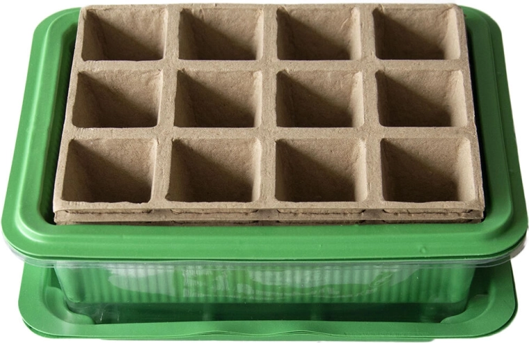 Mini-serre avec plaque de semis en papier, 12 alvéoles, 3 lots