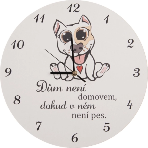 Horloge murale DOG HOME blanche 34 cm