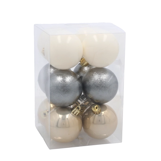 Palette harmonieuse champagne, argenté et blanc