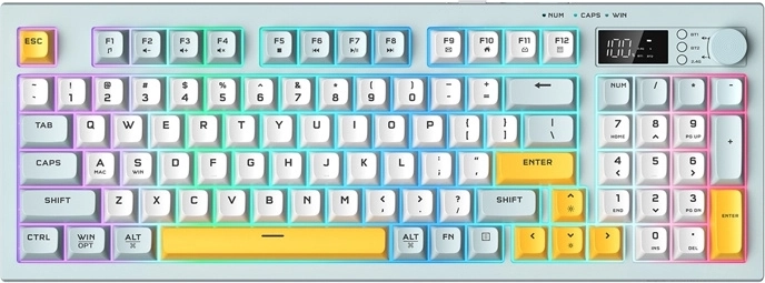 Clavier de jeu Onikuma avec écran OLED et RGB, 94 touches, sans fil et filaire