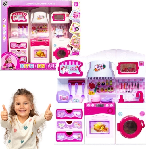 Set de meubles de cuisine pour poupées – rose - 1 pièce