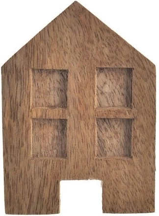 Petite maison décorative en bois de manguier 7 × 4 × 10 cm