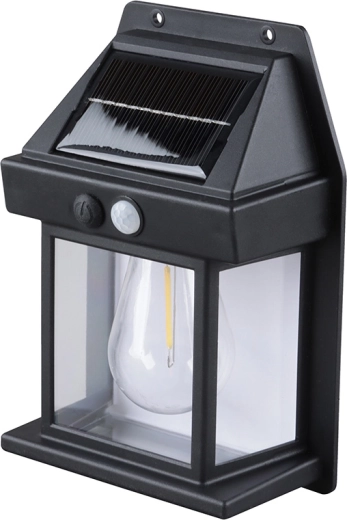 Lanterne murale solaire LED Solight, lumière blanc chaud, 12 × 17 cm, noire