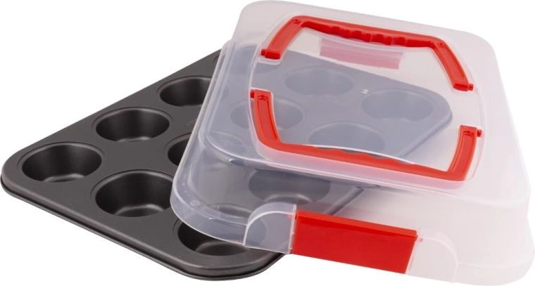 Moule Lamart Dolce pour 12 muffins avec plateau en plastique