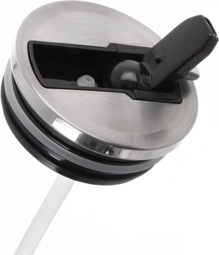 Couvercle avec embout rabattable et paille