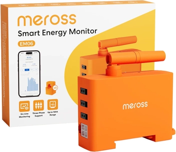 Moniteur intelligent de consommation d’énergie Meross EM06P‑EU avec Wi‑Fi