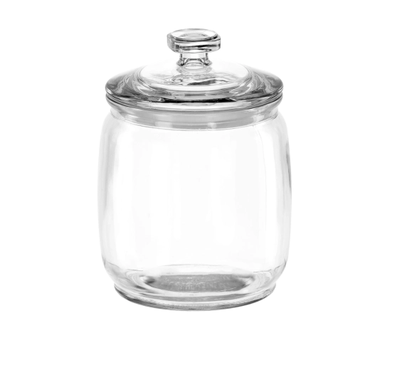 Bocal en verre 800 ml avec couvercle en verre