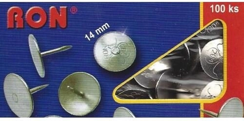 Punaises de tapis grandes 14 mm, nickelées (100 pcs)