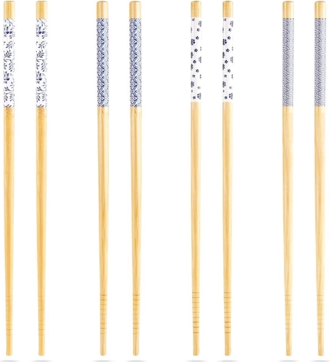 Baguettes en bambou pour sushi 24 cm, lot de 8 pièces