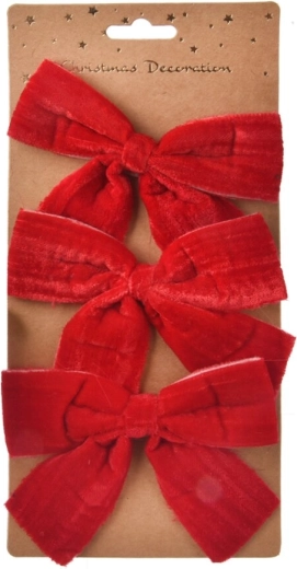 Nœud en polyester rouge – lot de 3 pcs