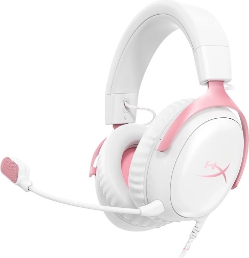 Casque gaming HyperX Cloud III blanc/rose