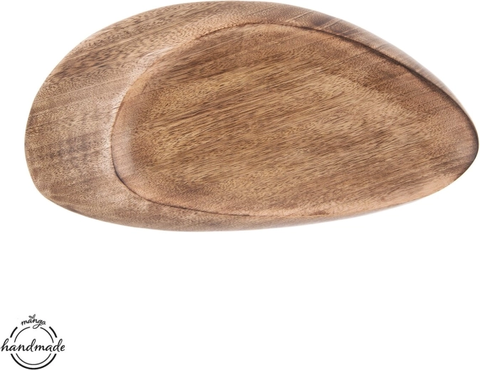 Plateau de service ovale en bois de manguier 39 × 20 cm