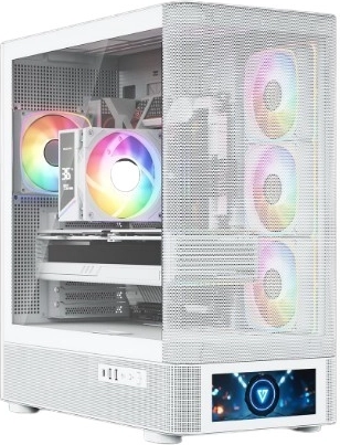 Boîtier PC MODECOM Volcano AQ500 ARGB Midi White avec écran LCD