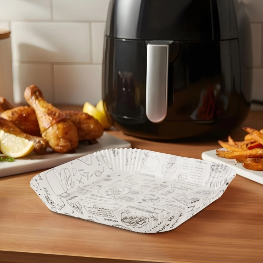 Moules en papier pour friteuse à air chaud 20 cm, 50 pièces