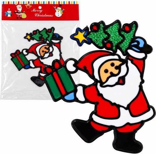 Sticker de fenêtre en gel de Noël Santa Claus 20 × 25 cm