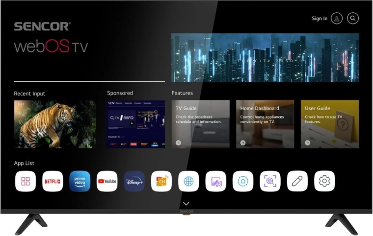 Sencor TV Smart UHD 65" avec webOS