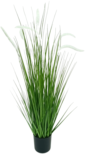 Herbe artificielle Pennisetum blanche en pot, 90 cm