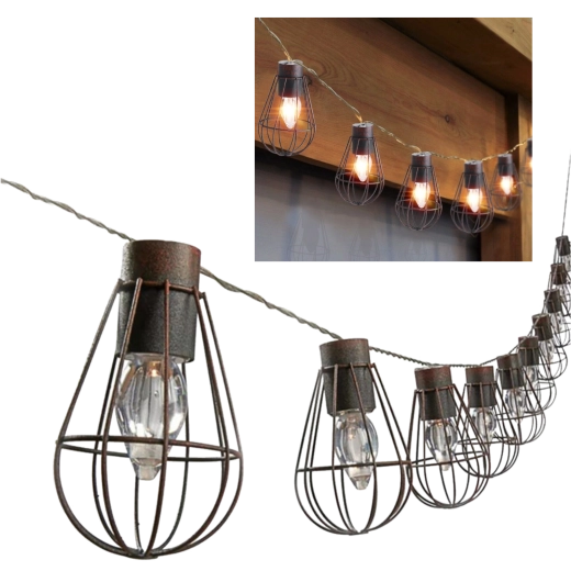 Guirlande extérieure solaire loft 10 LED blanc chaud 3,8 m
