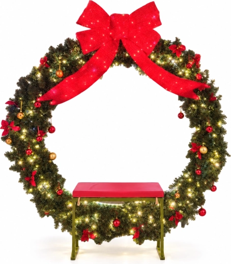 Couronne de Noël LED 3D avec assise, 180 cm