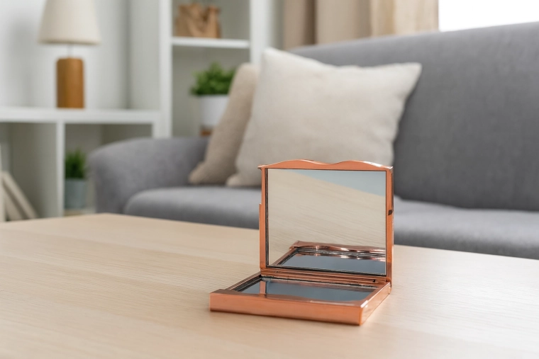 Miroir de poche pliable pour maquillage 7 × 6,5 cm