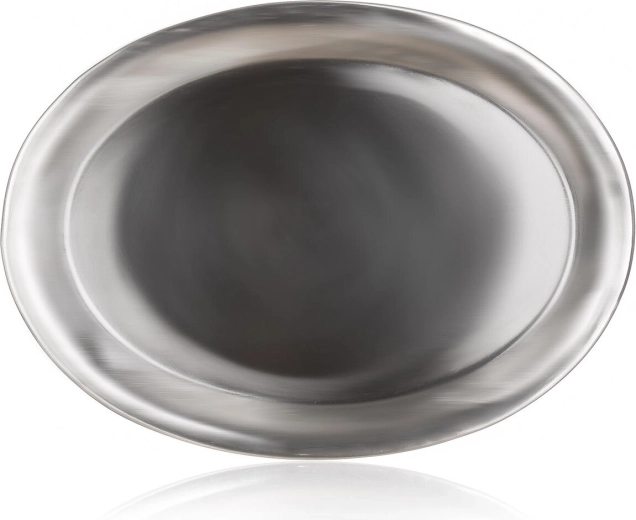Plateau ovale en acier inoxydable Azora 25 × 19 cm mat