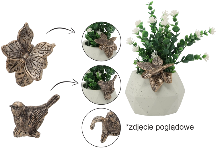 Décoration de jardin pour pot de fleurs – oiseau ou papillon