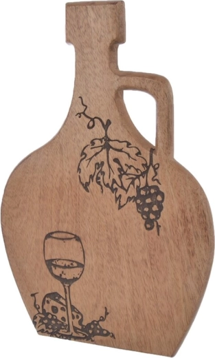 Planche à découper en bois de manguier, teinte vin, 40 × 26 cm