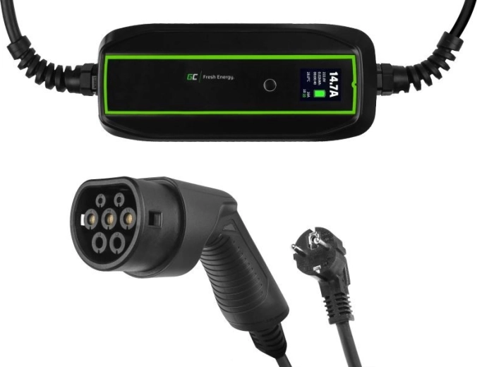 Chargeur mobile Green Cell pour véhicules électriques 3,6 kW Schuko – Type 2