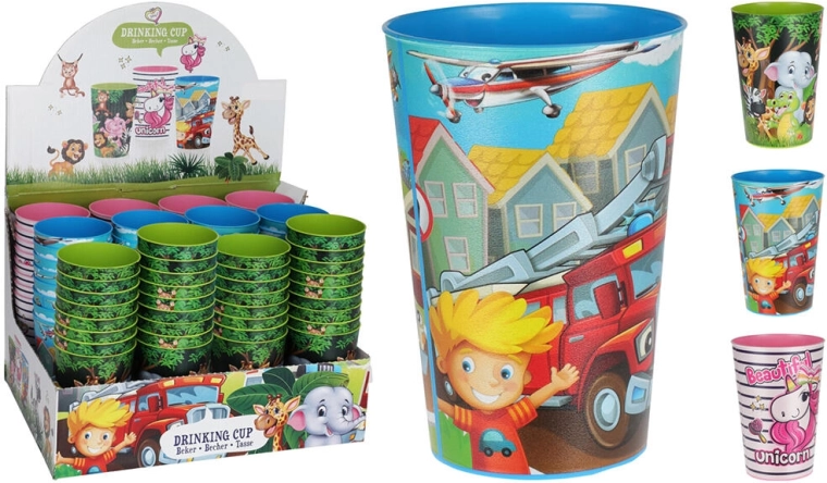 Gobelet en plastique pour enfants 0,34 l – assortiment de décors