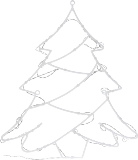 Décoration lumineuse de fenêtre en forme de sapin de Noël, 24 LED, 36 × 41 cm
