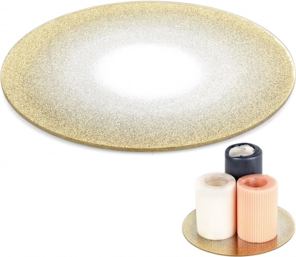 Dessous décoratif en brocart miroir en verre pour bougies 20 cm