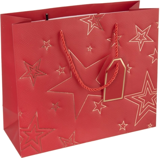 Sac cadeau en papier avec motif étoile – Rouge