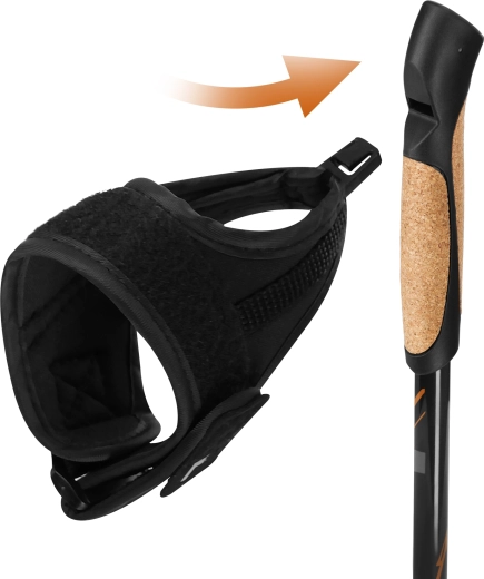 Poignée ergonomique en liège avec dragonnes réglables