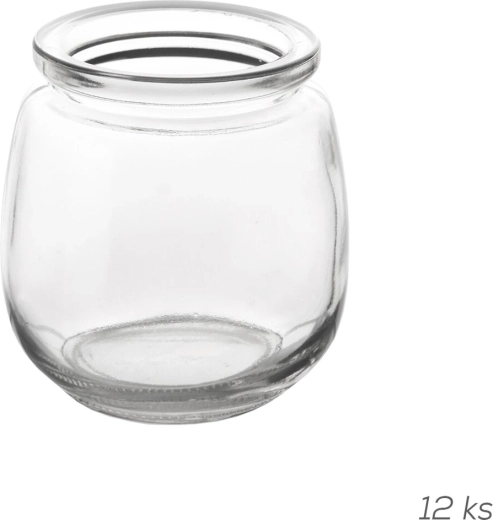 Bocal en verre pour yaourt et desserts 300 ml, lot de 12 pcs