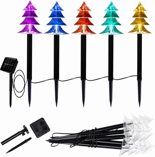 Pics LED solaires en forme de sapins de Noël - 1 pièce